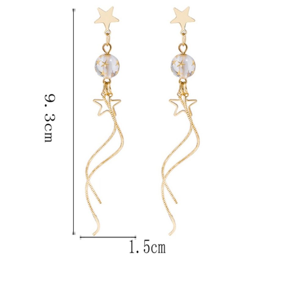 💕Last one Resin Star Tassel Earrings - Picture 3 of 8